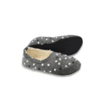 OMA KING zapatillas casa SB187 lana cabra POKSA gris con lunares SB187
