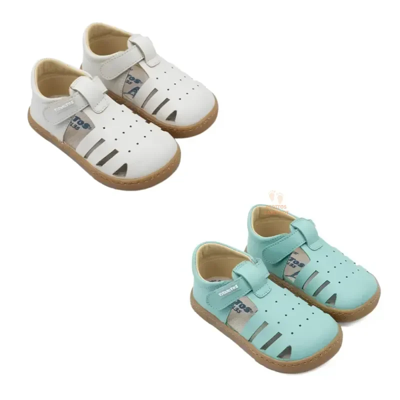 Sandalias Barefoot Titanitos L540 RAIMUNDO (1) blanco y verde