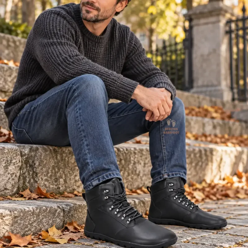 Botines Barefoot Impermeables de Piel Stitch & Walk P107-62378A negro hombre Botines Barefoot Impermeables de Piel Stitch & Walk P107-62378A negro hombre